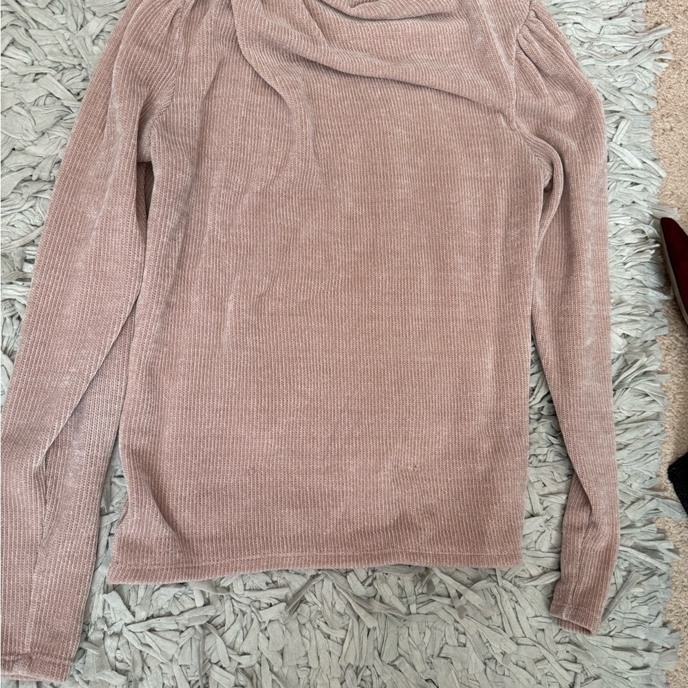 Express Soft Blush Cowl Neck Sweater - Picture 7 of 11